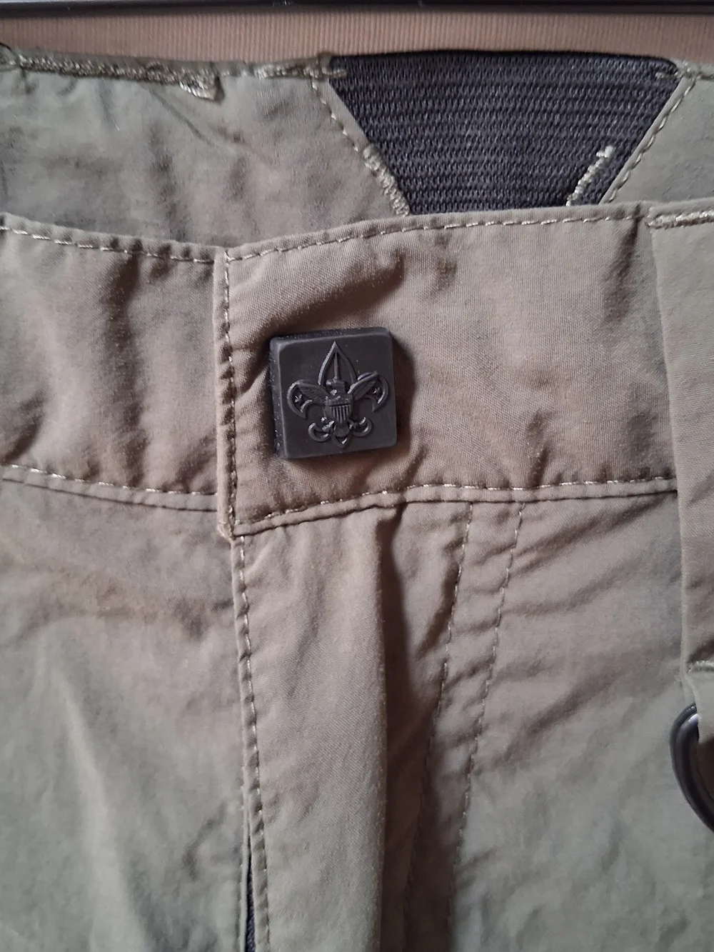 Boy Scouts of America Centennial Uniform Shorts Olive Green Supplex Nylon Small